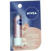 NIVEA Shimmer Radiant Lip Care tube closeup for smooth lips