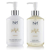 Niven Morgan Gold Soap bottle highlighting nourishing cleansing for soft hands
