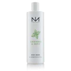 Niven Morgan Lavender and Mint Body Wash bottle, refreshing spa-like shower scent