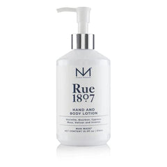 Niven Morgan Rue 1807 Hand Lotion bottle, silky hydration for dry hands and daily skin nourishment.