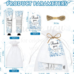 Nlicrst organza gift bags with blue flower accents for elegant gift presentation.