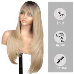 Nnzes Realistic Scalp Wig features lifelike parting for a natural look.