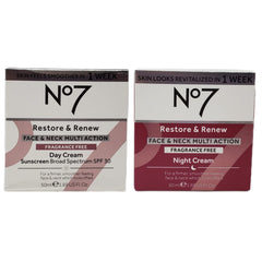 No. 7 no-restore-renew day cream jar for daytime hydration and SPF 30 protection