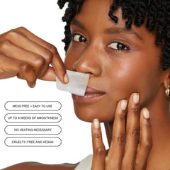 No Mo-Stache aloe cream post-wax soothing formula shown.