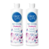 No-Rinse Shampoo bottle pour for quick rinseless refresh.