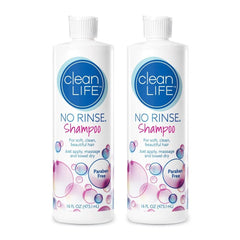 No-Rinse Shampoo bottle pour for quick rinseless refresh.