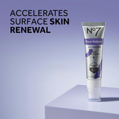 No7 Advanced Retinol 0.3% Night Concentrate texture close-up shows silky serum.
