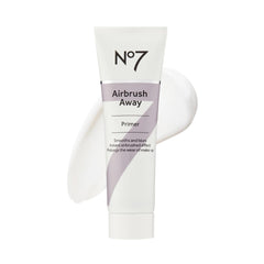 No7 Airbrush Away Primer bottle close-up showing hydrating base for smooth makeup.