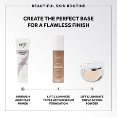 No7 Airbrush Away Primer swatches on arm demonstrate even coverage.