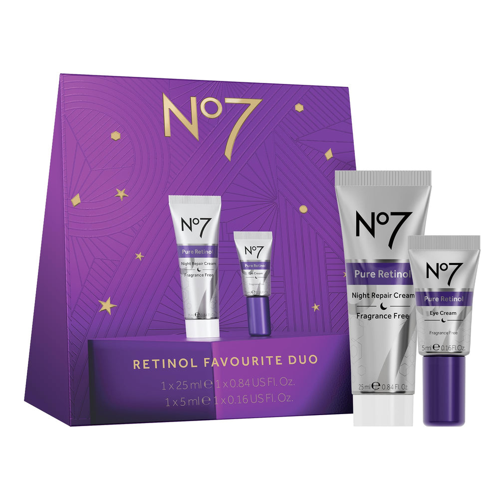 No7 coffret cadeau Retinol emballage élégant prêt à offrir pour découvrir les soins inclus