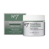 No7 Future Renew night cream bottle shows premium texture for overnight hydration.