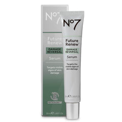 No7 Future Renew serum bottle with sleek design for daily use.