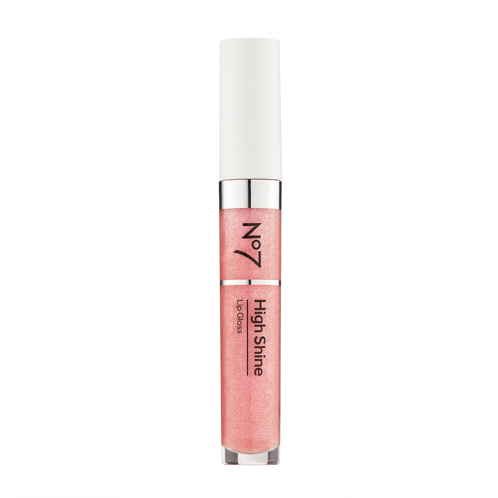No7 High Shine Lip Gloss Pink Slip bottle with rich shine and hydration