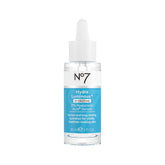 No7 HydraLuminous bottle with pump showing long-lasting hydration delivery