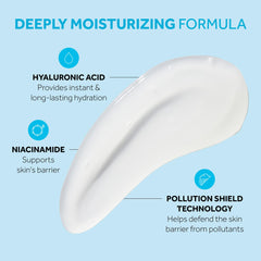 No7 HydraLuminous+ includes hyaluronic acid to hydrate across skin layers.