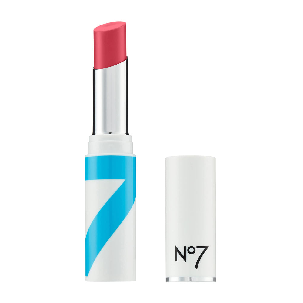 No7 HydraLuminous Lip Balm Blush tube shows sheer color and lasting hydration.