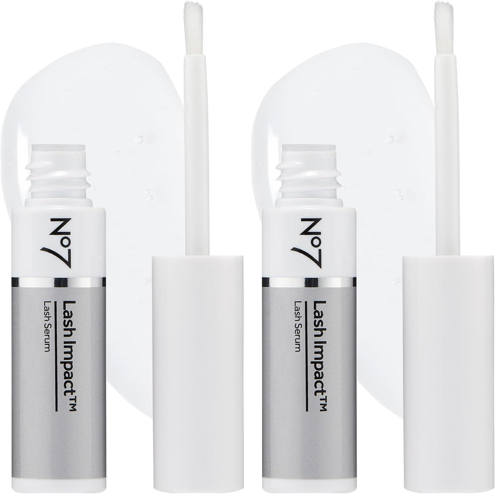 No7 Lash Impact Serum bottle close-up for lash and brow care