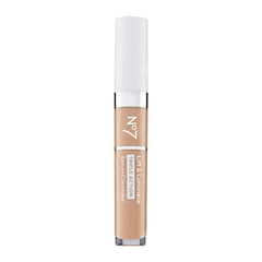 No7 Lift & Luminate concealer in light-medium packaging showing shade range and sleek bottle.