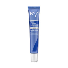 No7 Lift & Luminate serum bottle for brightening daily skincare.