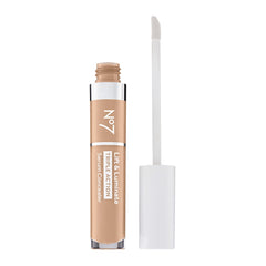 No7 Lift & Luminate Serum Concealer Light swatch on skin showing even texture and brightness.