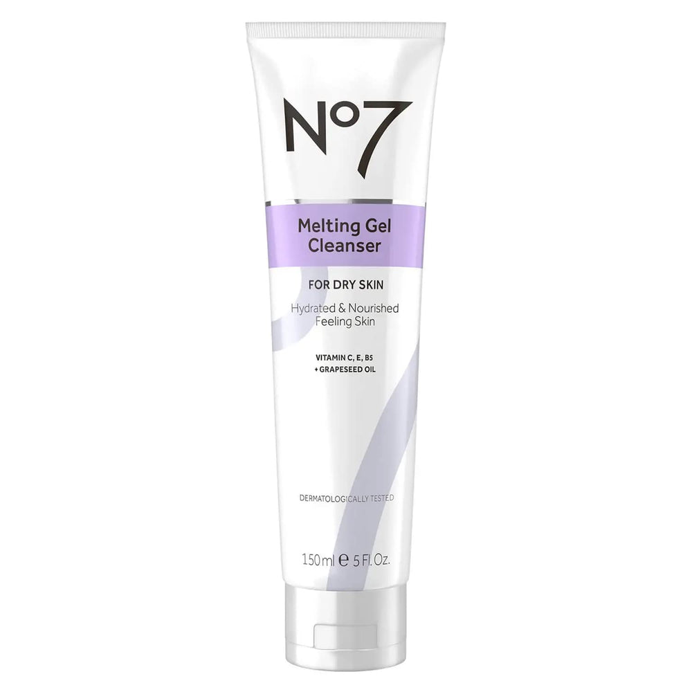 No7 Melting Gel Cleanser bottle pours away makeup while hydrating the skin.
