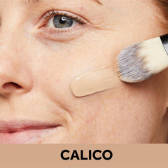 No7 Protect and Perfect Calico liquid texture demonstrates light-to-buildable coverage on skin.