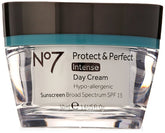 No7 Protect & Perfect Intense Day Cream SPF15 bottle showing daily anti-aging protection