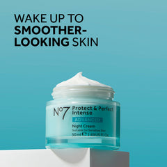 No7 Protect and Perfect night cream texture swirl highlighting rich hydration.