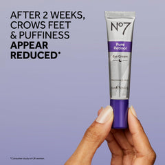 No7 eye cream applied with dots around the eye contour for even hydration.