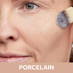 Porcelain shade swatches for a naturally even complexion with No7 foundation.
