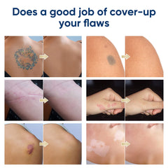 NOBA Tattoo Cover Up application swatch demonstrates easy blending with fingertips or brush