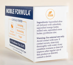 Noble Formula 2% zinc bar soap—foam close-up—rich lather for everyday use.