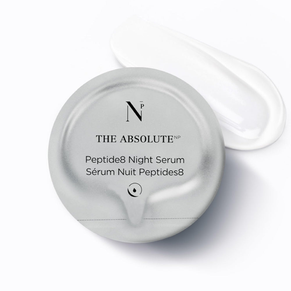 Noble Panacea Peptide8 Night Serum bottle for overnight hydration.