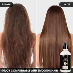Nodfens Super Milk Conditioning Hair Primer on wet hair application readying hair for styling with softness.