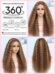NOELLA honey blonde ombre lace front wig with pre-plucked hairline for natural look