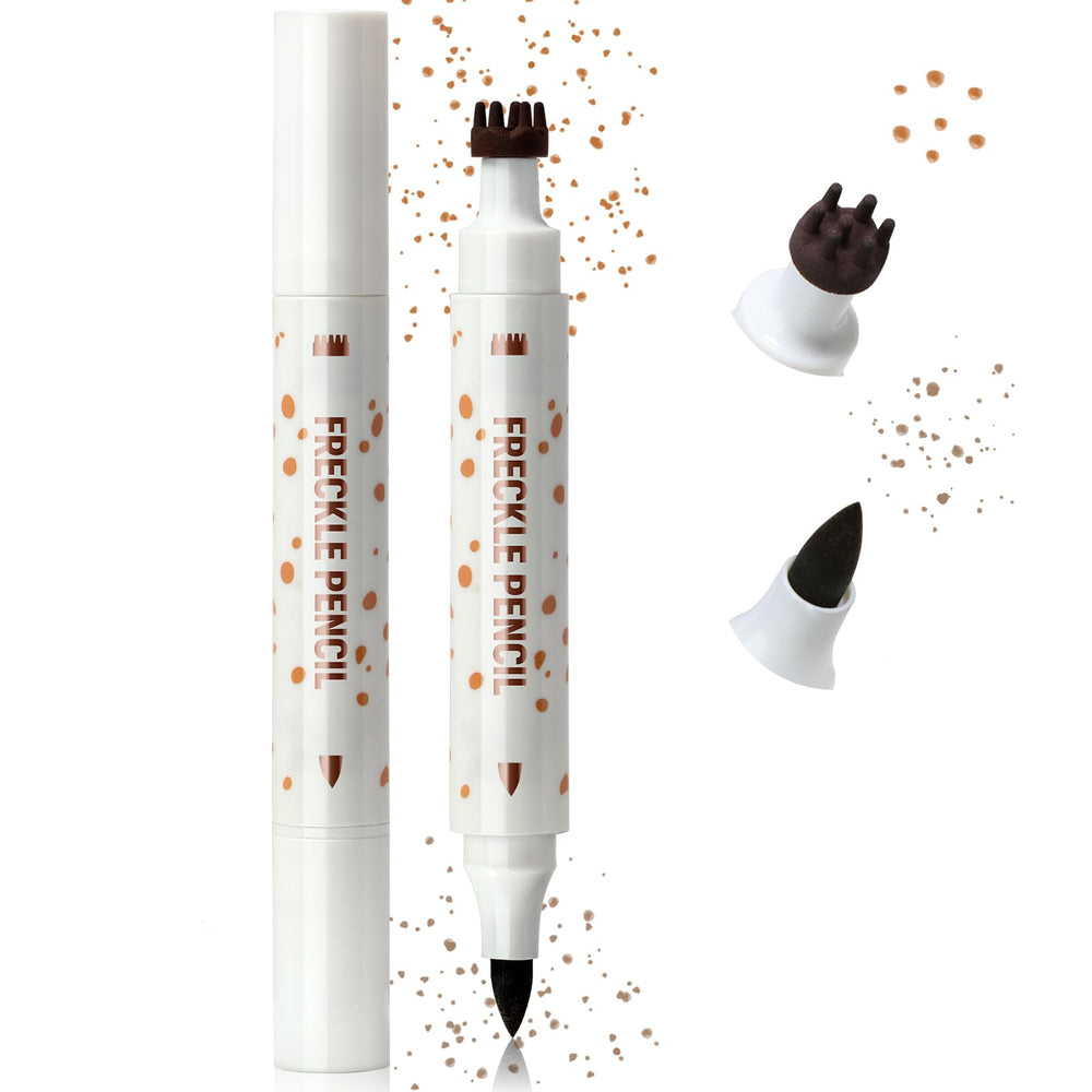 Noerrors freckle pen stamp 2-in-1 compact in action for natural freckles.