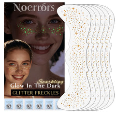Noerrors glitter freckles tattoos with gold shimmer for daytime sparkle.