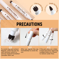 Noerrors precise freckle pen tip adds micro-details for natural texture.
