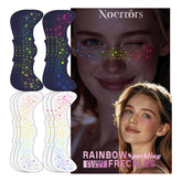 Noerrors rainbow freckles tattoos set glows under UV light for parties