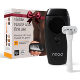 Nood Flasher 2.0 device, front view, sleek matte black for at-home IPL sessions.