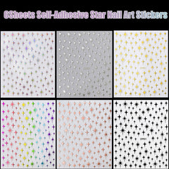 NOOEPC Star Nail Stickers holographic rainbow accents for party nails.