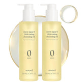 NOONI Snow Aqua 0 LHA Cleansing Oil bottle front for gentle makeup removal and pore care.