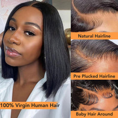 Nopxam Bob Wig with 13x4 lace front enabling wide part and breathable scalp.