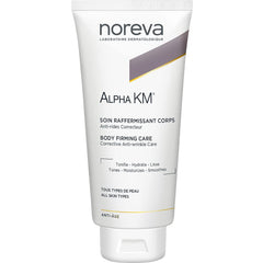 NOREVA LED ALPHA KM firming body bottle demonstrates hydrating and smoothing skin