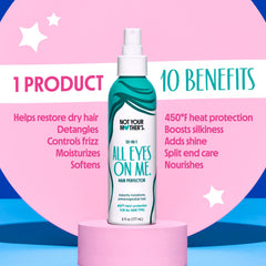 Not Your Mother's All Eyes On Me label close-up highlights vegan formula and clean ingredients.
