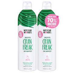 Not Your Mother's Clean Freak unscented dry shampoo spray application for quick refreshed roots