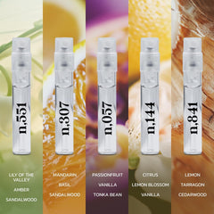 Noteworthy Fragrance Sampler vanilla notes display for warm, inviting daytime wear.