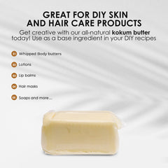 Nourichesse Kokum Butter used on hair for moisture and shine.