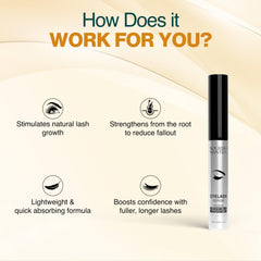 Nourish Mantra Eyelash Growth Serum showcasing Gotu Kola and Aloe for growth support.
