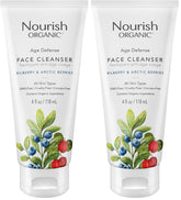 Nourish Organic Face Cleanser bottle 4oz for hydrating, anti-aging cleanse.
